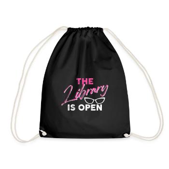 The library is open - Turnbeutel - Schwarz - Vorne