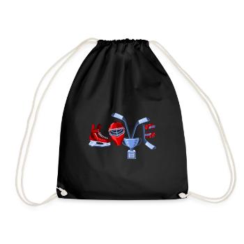 Amour du hockey sur glace - Sac de sport léger - noir - Devant