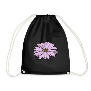 Flower pastel flower flowers pastel flowers lilac - Drawstring Bag - black - Front