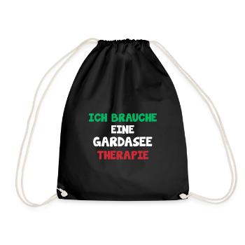 Gardasee Ruhe Sprüche - Turnbeutel - Schwarz - Vorne
