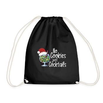 Pas de biscuits juste des cocktails, drôle de Noël - Sac de sport léger - noir - Devant