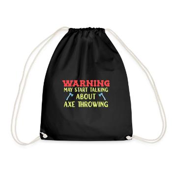 Axe throw axe throwing - Drawstring Bag - black - Front