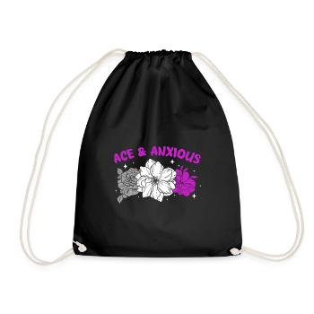 ace et fleurs anxieuses Design pour un asexuel - Sac de sport léger - noir - Devant