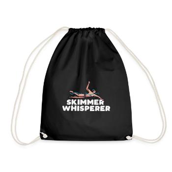 skimmer whisperer Design for a pool swimming - Drawstring Bag - black - Front