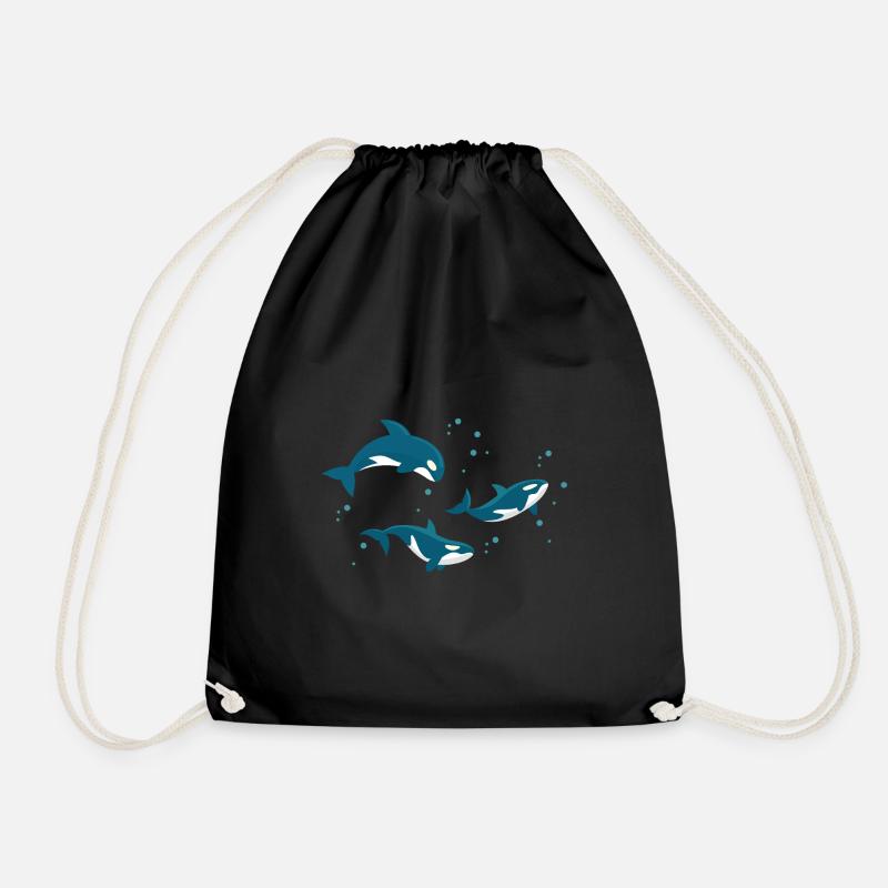 killer whale heart Design for a killer whale lover - Turnbeutel - Schwarz