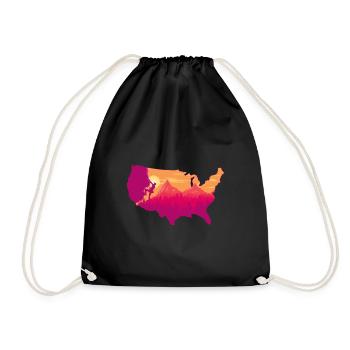 climbing landscape usa map Design - Drawstring Bag - black - Front