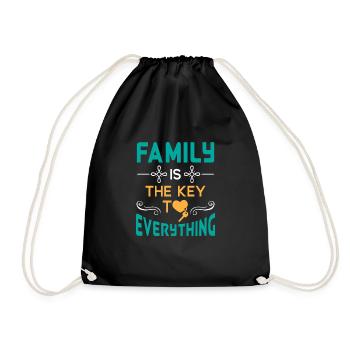 Family is the key to everything lovely & cute - Sac de sport léger - noir - Devant