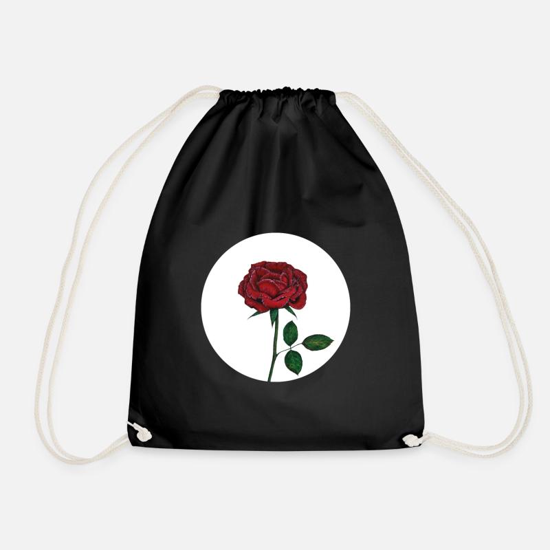 Rose Blumen Rosen Blumen tropisch - Turnbeutel - Schwarz