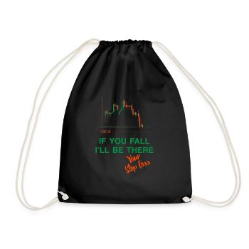 Stop loss if you fall - Drawstring Bag - black - Front