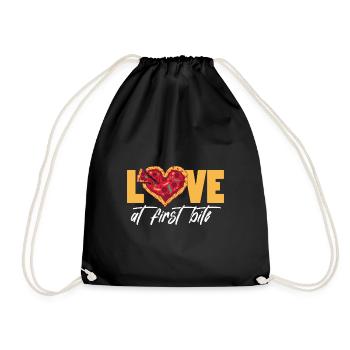Love At First Bite - Pizza Slices Lover Pizza - Turnbeutel - Schwarz - Vorne