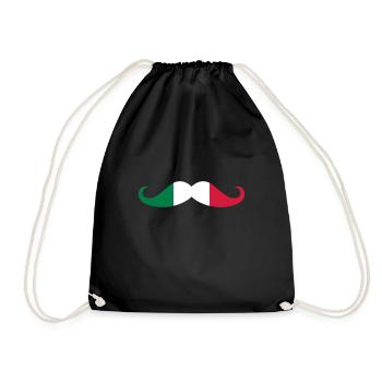 Italien Flagge Moustache - Drawstring Bag - black - Front