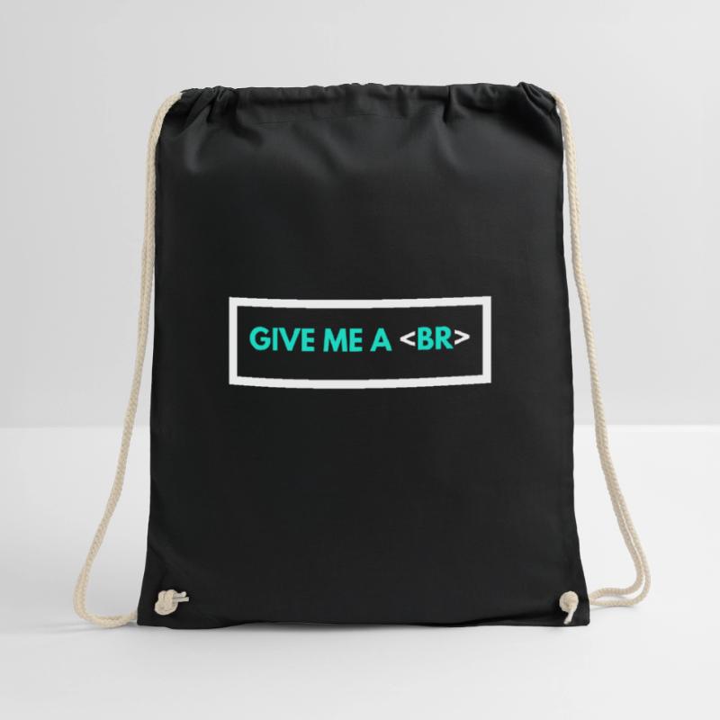 Codierung Humor Lustiger Programmierer Geschenk HTML Break Tag Turnbeutel