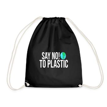 SAY NO TO PLASTIC - Drawstring Bag - black - Front