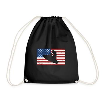 drapeau de jetski des États-Unis Conception d’un drapeau américain et d’un jet ski - Sac de sport léger - noir - Devant