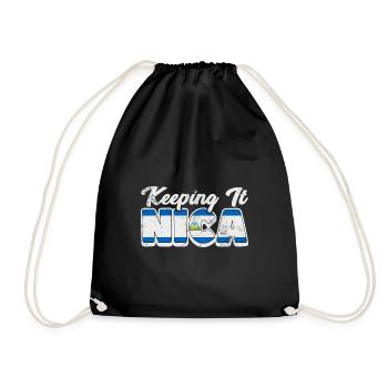 Keeping It Nice Nicaragua Flag Hispanic Nicaraguan - Drawstring Bag - black - Front