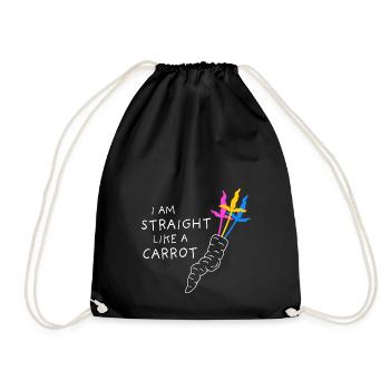 pan pride - droit comme une carotte - blanc - Sac de sport léger - noir - Devant