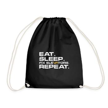 Eat Sleep Fix elevators Repeat - Turnbeutel - Schwarz - Vorne