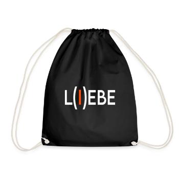 Liebe Lebe Love Live Sprüche I Love - Turnbeutel - Schwarz - Vorne