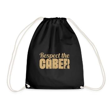 Respect The Caber Wood Trunk Tossing Lumber Sports - Drawstring Bag - black - Front
