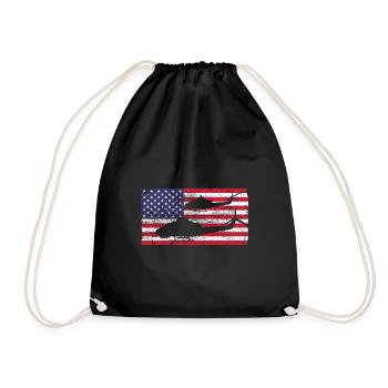 usa helicopter flag Design - Turnbeutel - Schwarz - Vorne