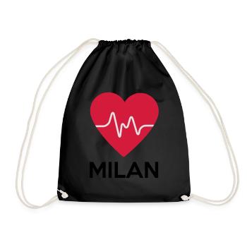Herz Milan - Turnbeutel - Schwarz - Vorne
