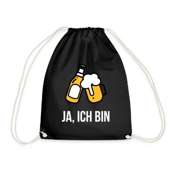 Falls ich betrunken bin bring mich zu "DEIN NAME" - Turnbeutel - Schwarz - Vorne