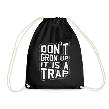 Won't grow Funny birthday gift - Drawstring Bag - black - Front