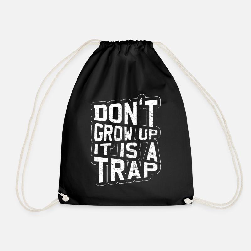 Won't grow Funny birthday gift - Drawstring Bag - black