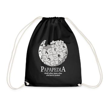 Papapedia wikpedia papa papa cadeau nouveau papa - Sac de sport léger - noir - Devant