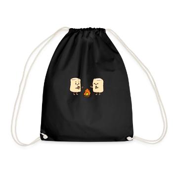 Marshmallow Bonfire Marshmallow Bonfire - Drawstring Bag - black - Front