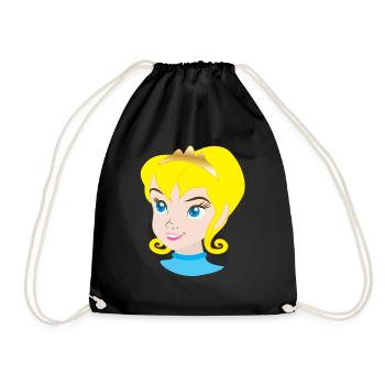 Pretty blonde princess in royal crown - Drawstring Bag - black - Front