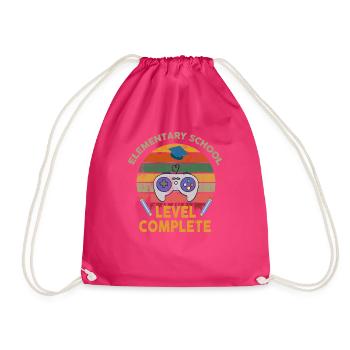 Elementary School Level Complete - Drawstring Bag - fuchsia - Front