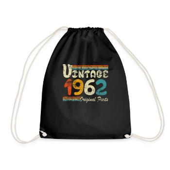 Jahrgang 1962 Geschenk / 59. Geburtstagsgeschenk - Turnbeutel - Schwarz - Vorne