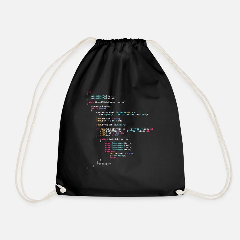 Ist dies die Real Life Coding-Programmierung? - Turnbeutel - Schwarz