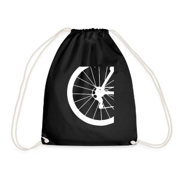 Tire bike mountain road bike gift - Drawstring Bag - black - Front