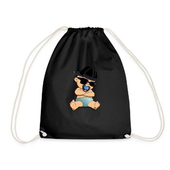 Bébé like a boss - bébé bébé enfant parents - Sac de sport léger - noir - Devant