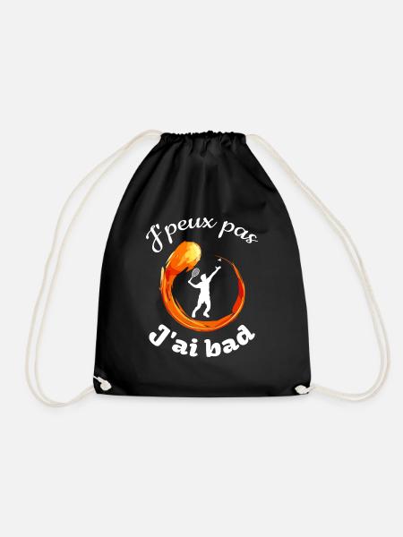 j'peux pas j'ai bad fond noir humour badminton - Sac de sport léger - noir