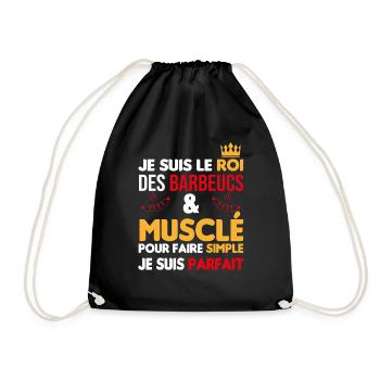 cadeau drôle barbecue mec musclé - Sac de sport léger - noir - Devant