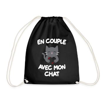 En couple avec mon chat - Sac de sport léger - noir - Devant