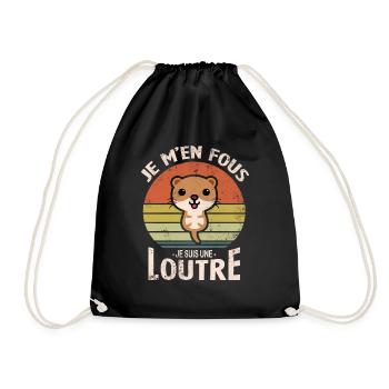 Je m'en fous je suis une loutre - Sac de sport léger - noir - Devant