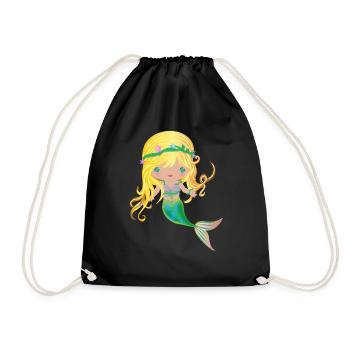 Mermaid Blonde Pink - Merrjungfrau blond - Sac de sport léger - noir - Devant
