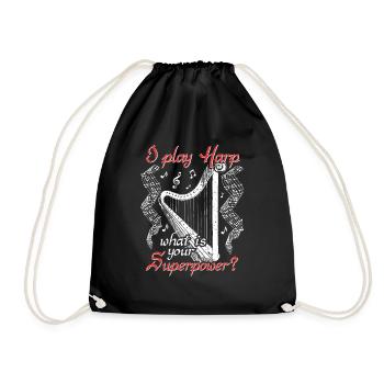 Harpe harpiste harpe cadeau - Sac de sport léger - noir - Devant