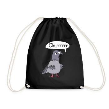 Funny Pigeon Bird Pigeon Breeding - Drawstring Bag - black - Front