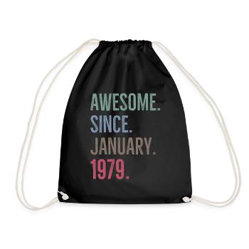 Awesome Since January 1979 - Drawstring Bag - black - Front