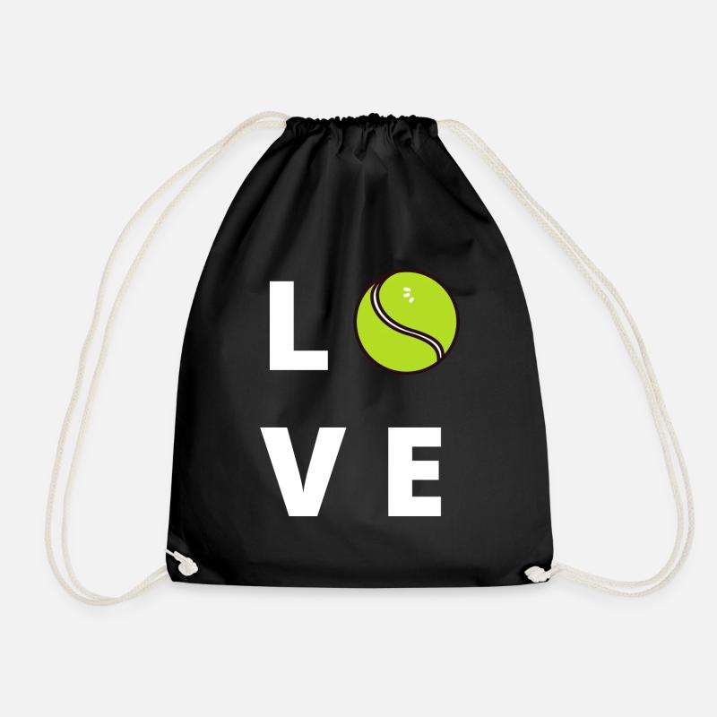 LOVE TENNIS - Drawstring Bag - black