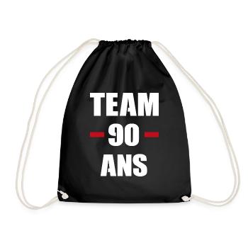 Cadeau d'anniversaire 90 ans | team 90 ans - Sac de sport léger - noir - Devant