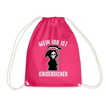 Mein Job ist krisensicher - Sensenmann Tod Lustig - Turnbeutel - Fuchsia - Vorne