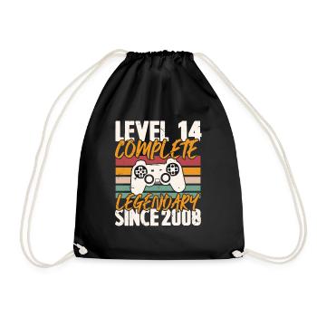 Niveau 14 Complet Vintage Anniversaire 14 Ans - Sac de sport léger - noir - Devant
