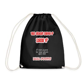 Un gros bide ? Moi ? - Sac de sport léger - noir - Devant