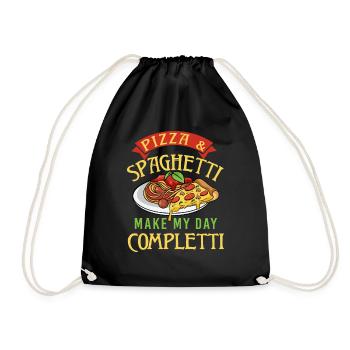 Pizza und Spaghetti machen mich zu Completti Pasta - Turnbeutel - Schwarz - Vorne